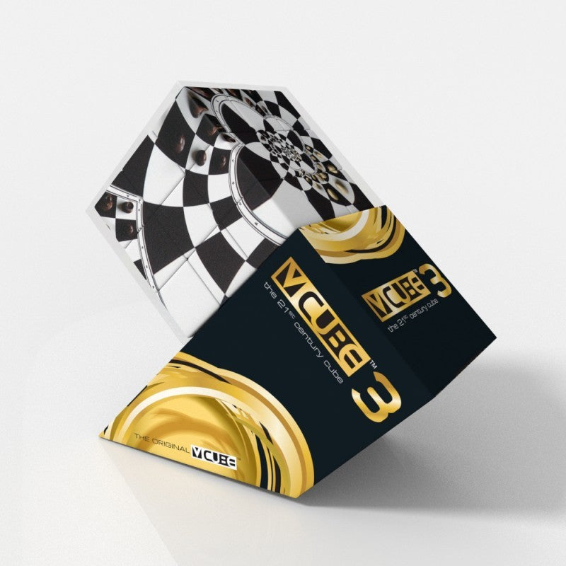 V-Cube Chessboard Illusion Flat Puzzle Cube