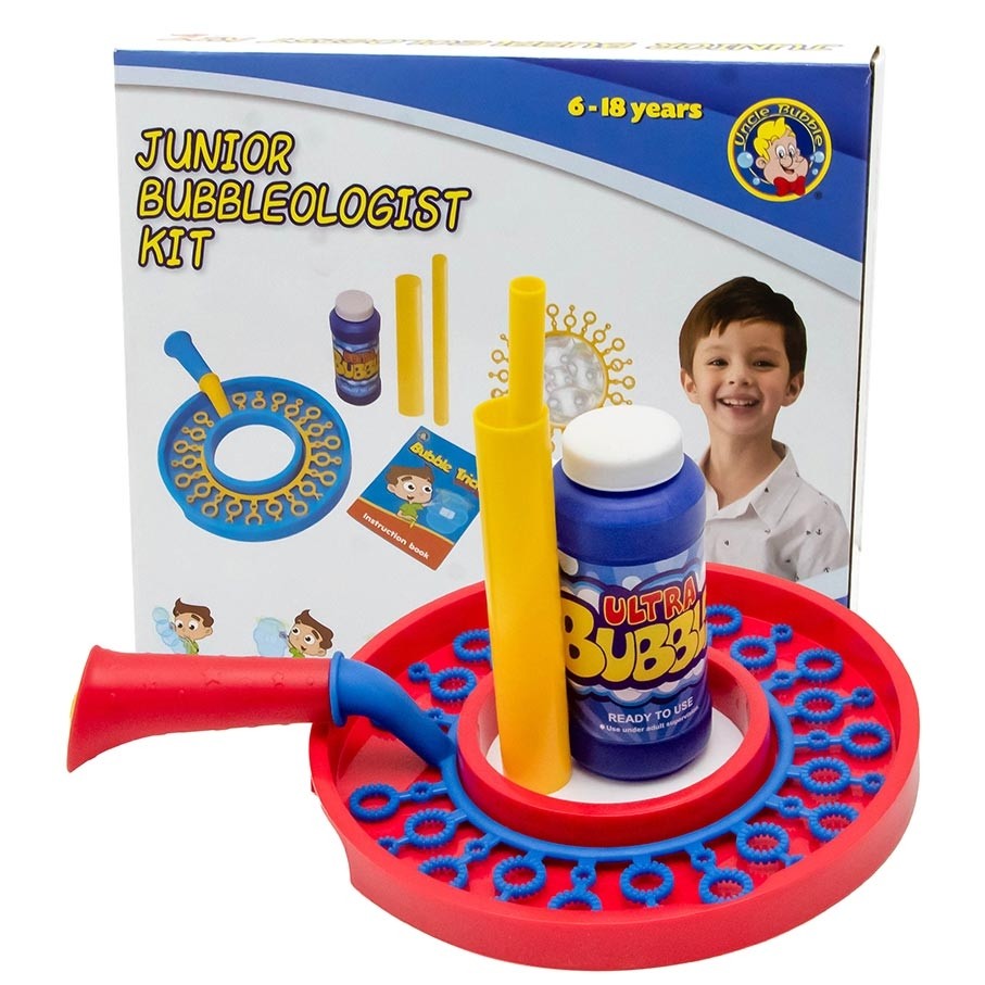 Uncle Bubble Junior Bubble Kit. Bubble Wand with 236 Milliliter Bubble Solution. Kids Bubble Toy